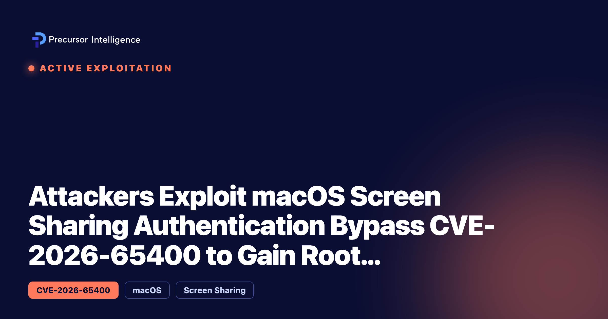 Attackers Exploit macOS Screen Sharing Authentication Bypass CVE-2026-65400 to Gain Root and Deploy Monero Miners