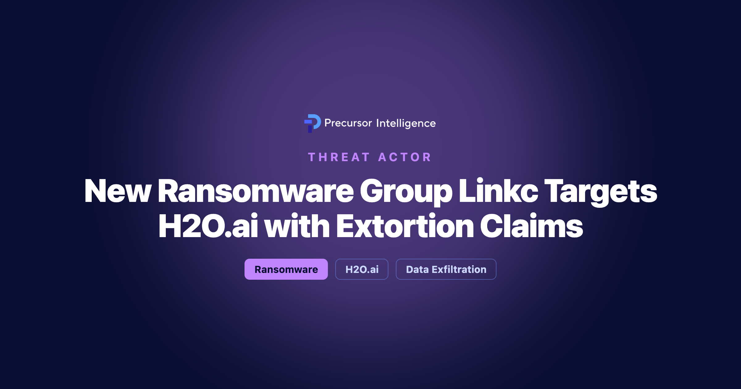 New Ransomware Group Linkc Targets H2O.ai with Extortion Claims